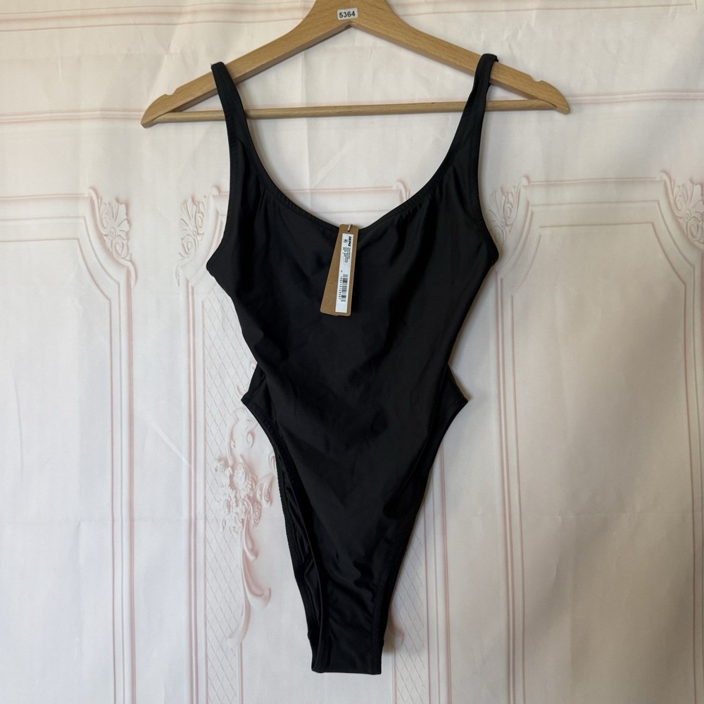 SKIMS Signature Swim Scoop Neck One Piece Onyx Black Size S $88NWT